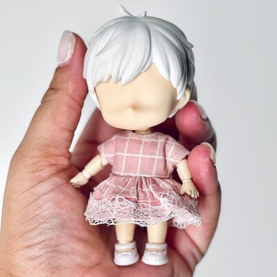 miniature dress doll clothes ob11 Lati white YMY mini dress - image1